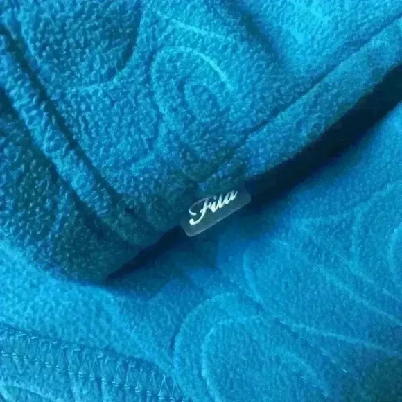 Fila Hoodie Fleece 1/3 Zip Pullover Sweater Athleisure  Teal - Picture 5 of 8